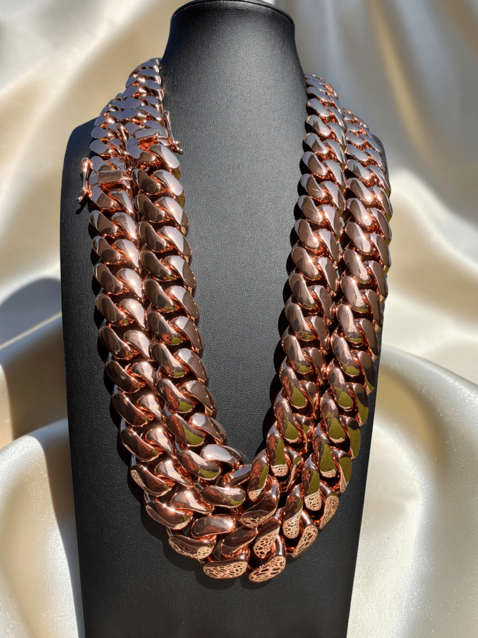 2 - 20mm Miami Cuban Link Rose Gold Plated Chains Set - Virtue Jewel16inch16inch