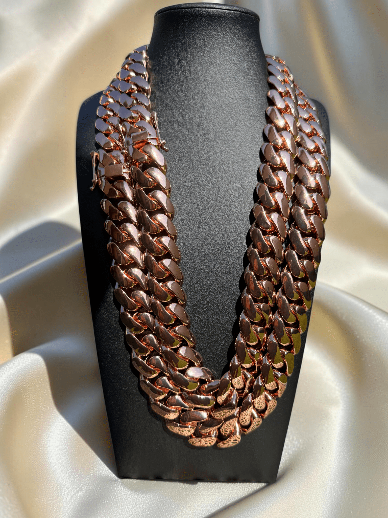 2 - 20mm Miami Cuban Link Rose Gold Plated Chains Set - Virtue Jewel16inch16inch