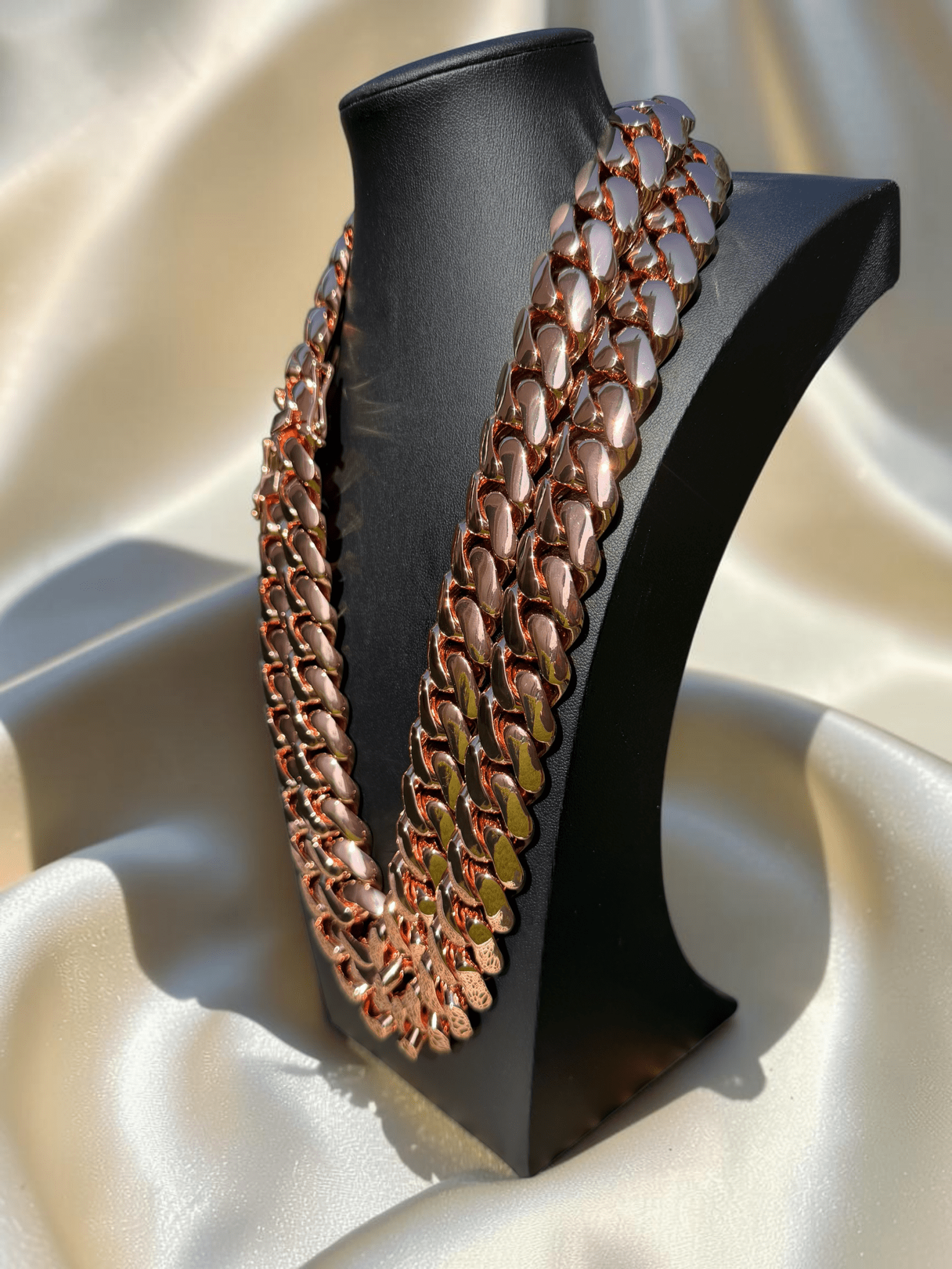 2 - 20mm Miami Cuban Link Rose Gold Plated Chains Set - Virtue Jewel16inch16inch