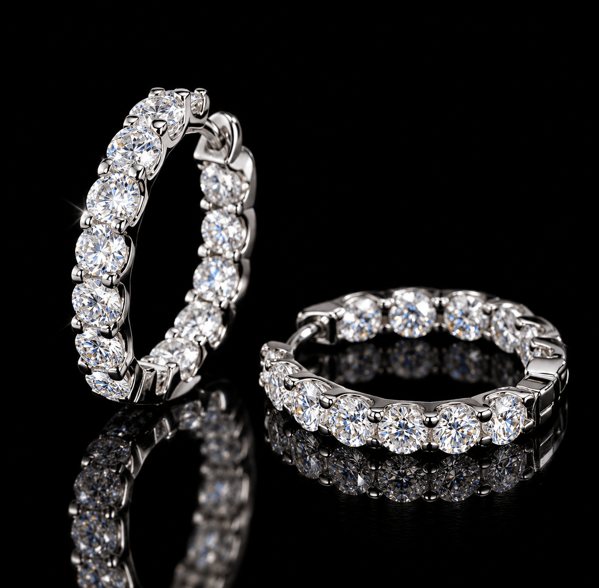 3mm Moissanite Huggie Hoop Earrings – 925 Sterling Silver, Gold & White Gold - Virtue Jewel