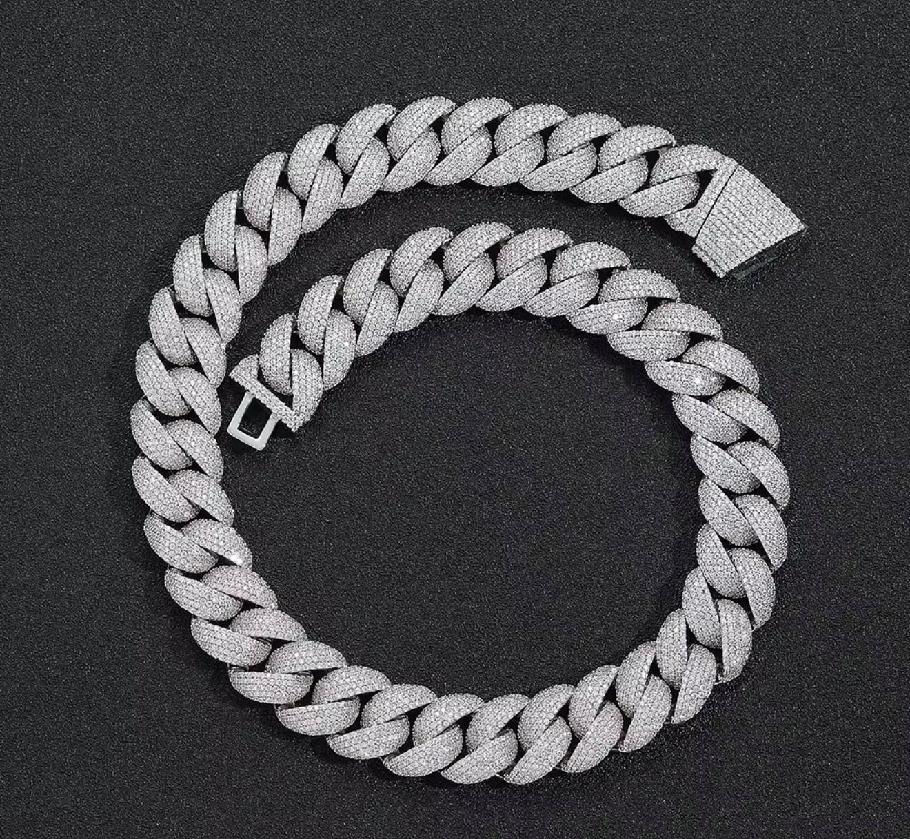 5 - Row Iced Bubble Cuban Chain - Virtue JewelGold18"Chain