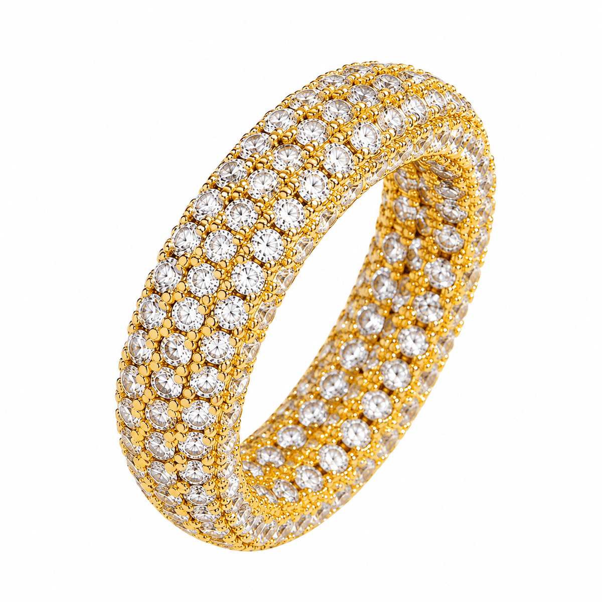 6mm Fully Iced Out Eternity Ring – 5A CZ, Gold & Silver - Virtue JewelSilver