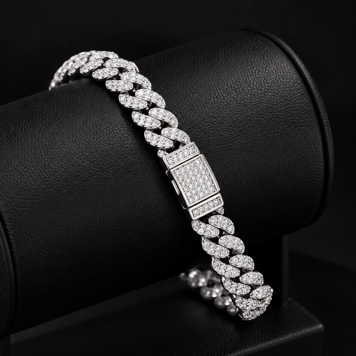 6mm Iced Out Cuban Link Bracelet – AAAAA CZ, Gold White Gold & Rose Gold - Virtue JewelWhite Gold