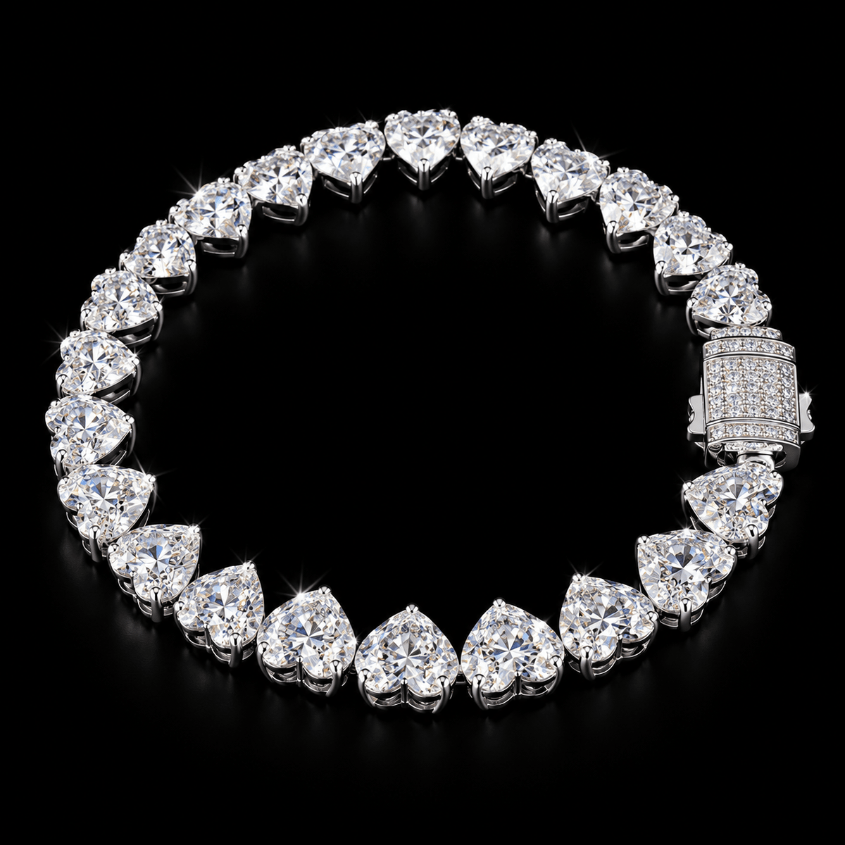 Heart Desire Iced-Out Tennis Necklace, Bracelet & Earrings Set – Gold & Silver - Virtue JewelGold