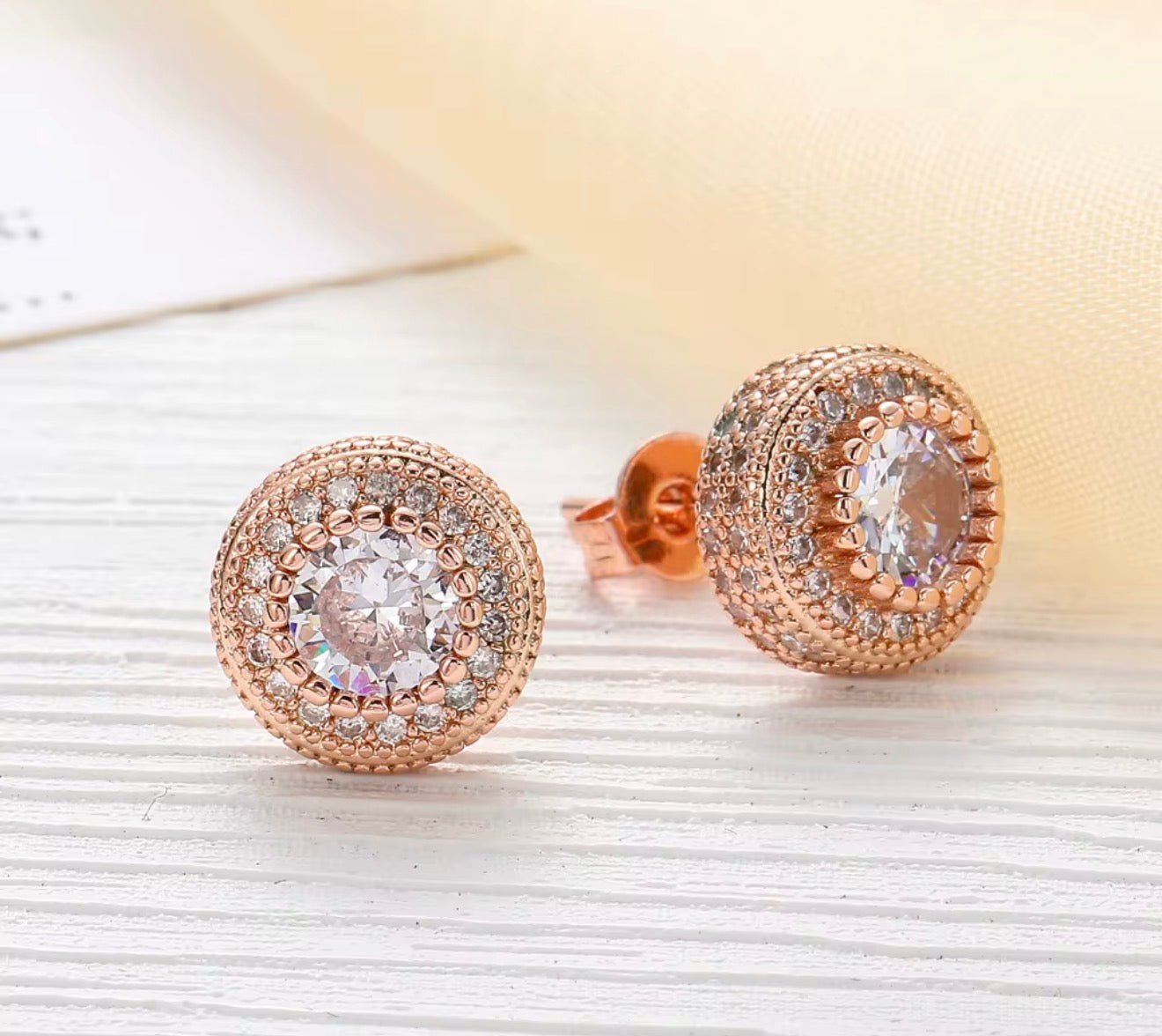 Iced Halo Stud Earrings - Virtue JewelGoldEarrings