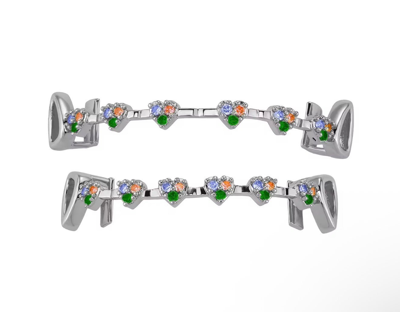 Iced Heart Grillz — Top & Bottom Set - Virtue JewelGoldGrillz
