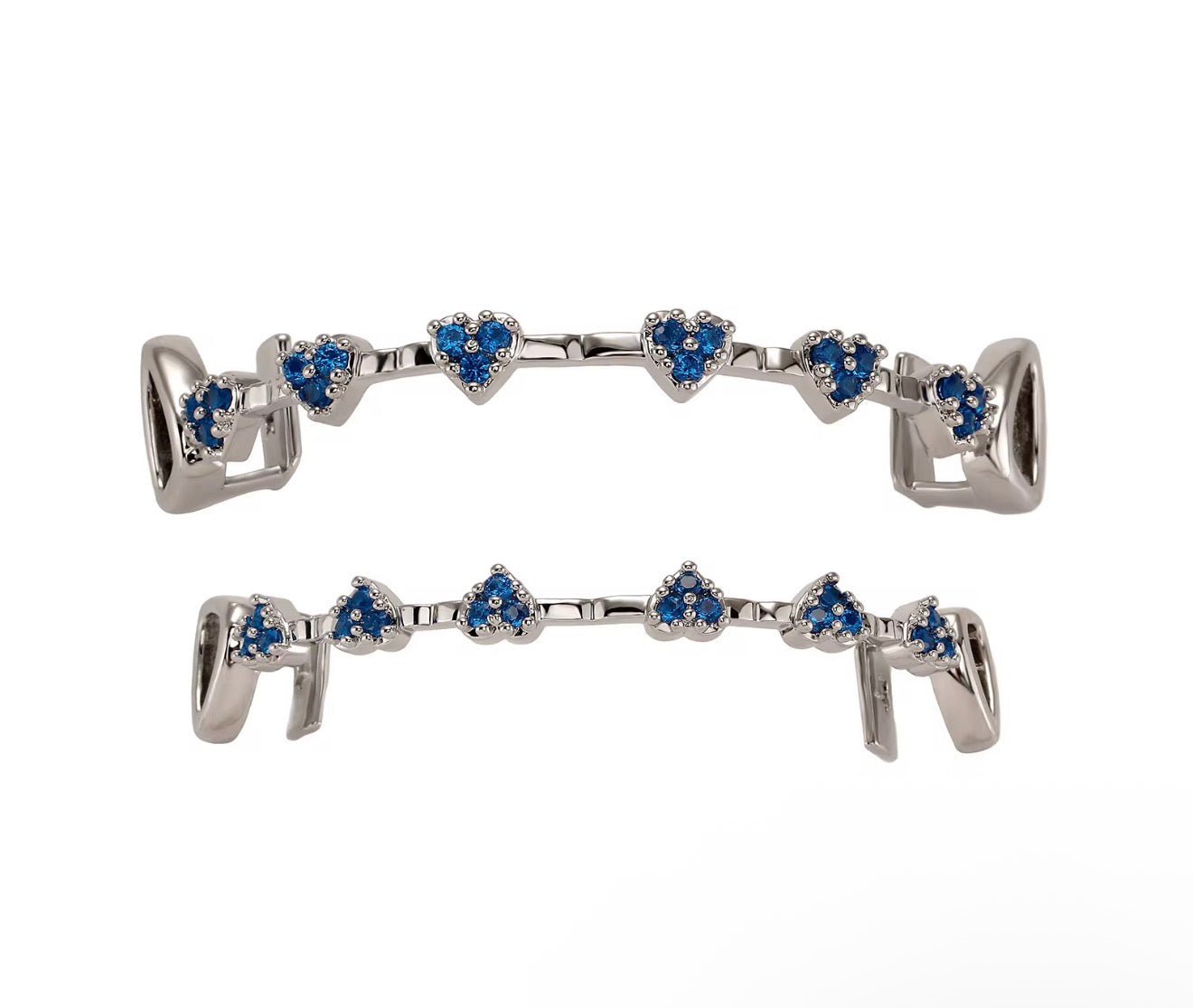 Iced Heart Grillz — Top & Bottom Set - Virtue JewelGoldGrillz