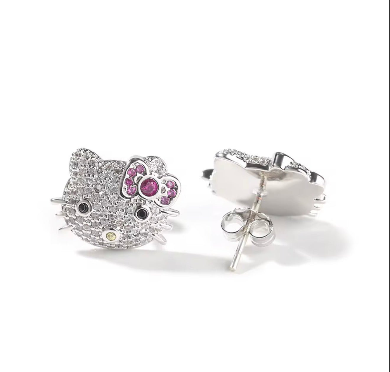 Iced Kitty Stud Earrings - Virtue JewelGoldEarrings