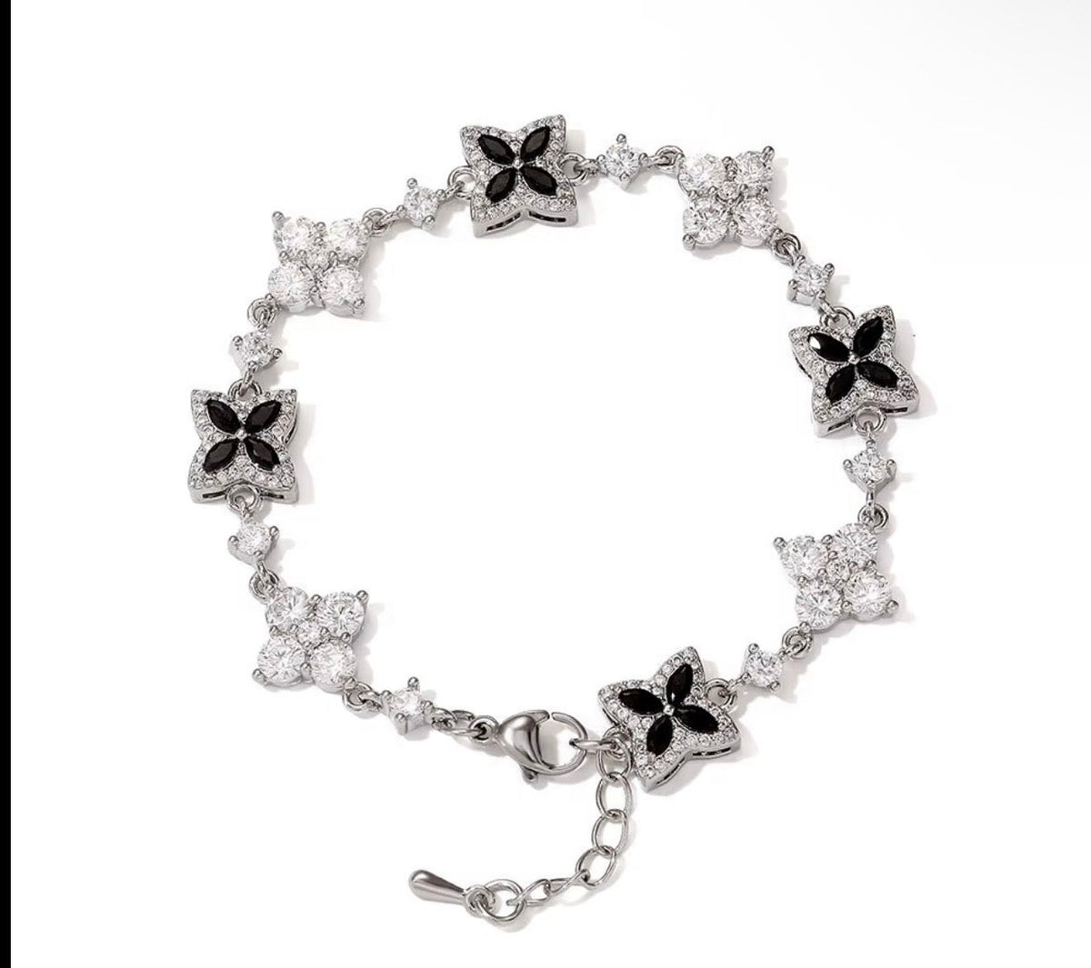 Iced Out Four Leaf Clover Adjustable Bracelet - Virtue JewelGold + GreenBracelets