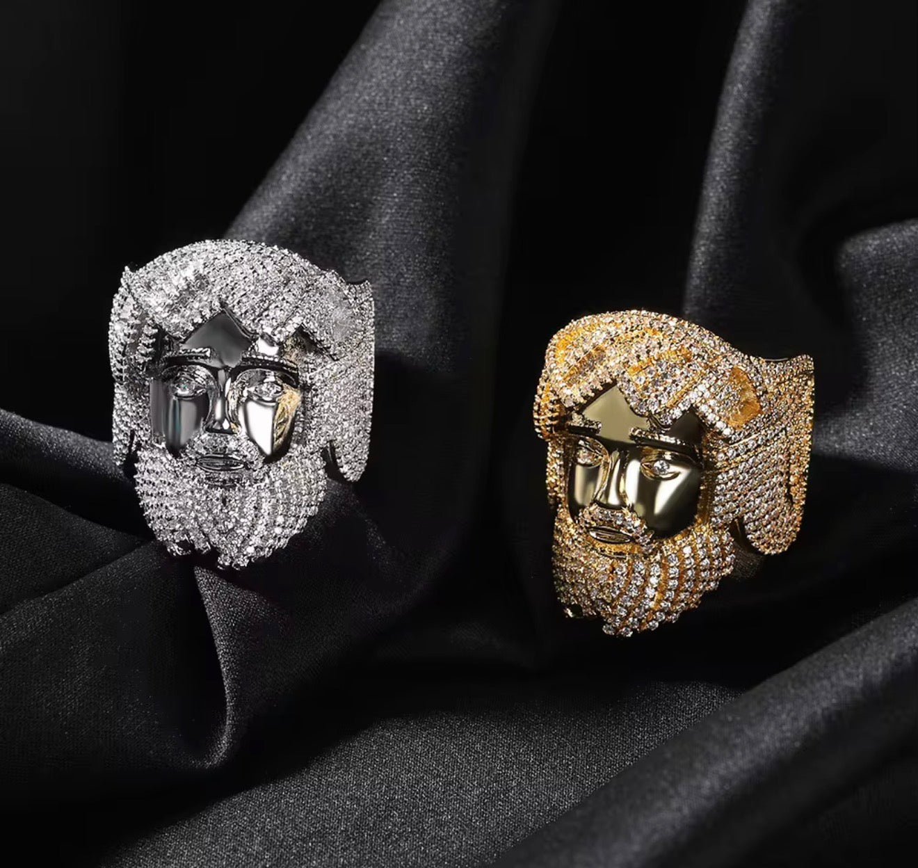 Iced Out Jesus Piece Ring - Virtue JewelGold7Rings