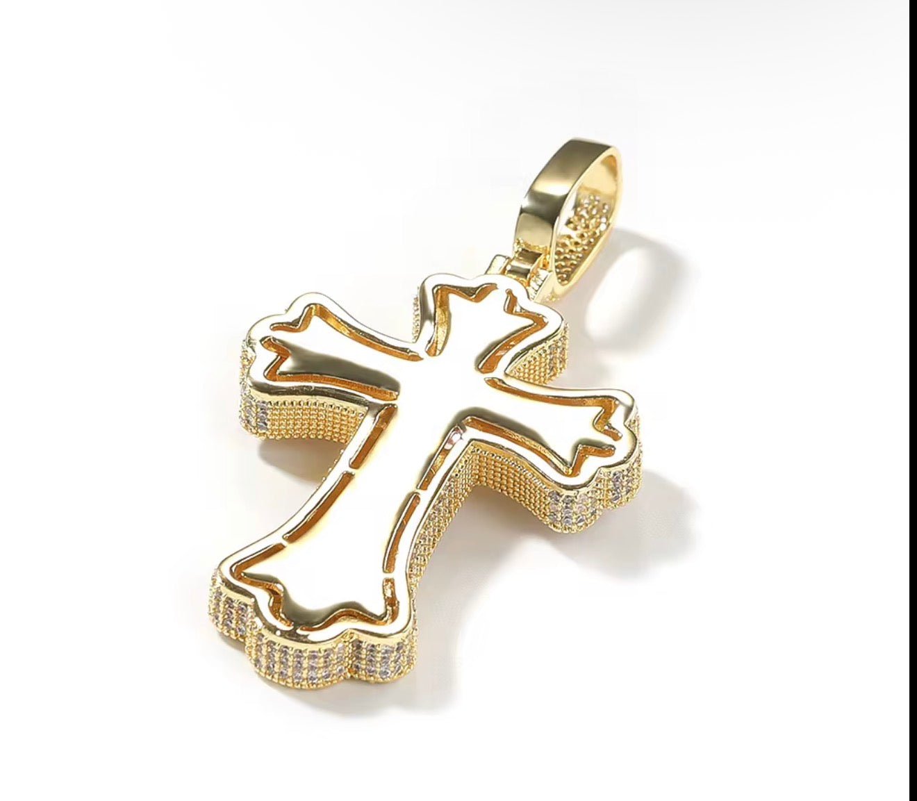 Iced Out Multicolor Gemstone Cross Pendant with Rope Chain - Virtue JewelGoldMulticolor Stones18 inchesPendant