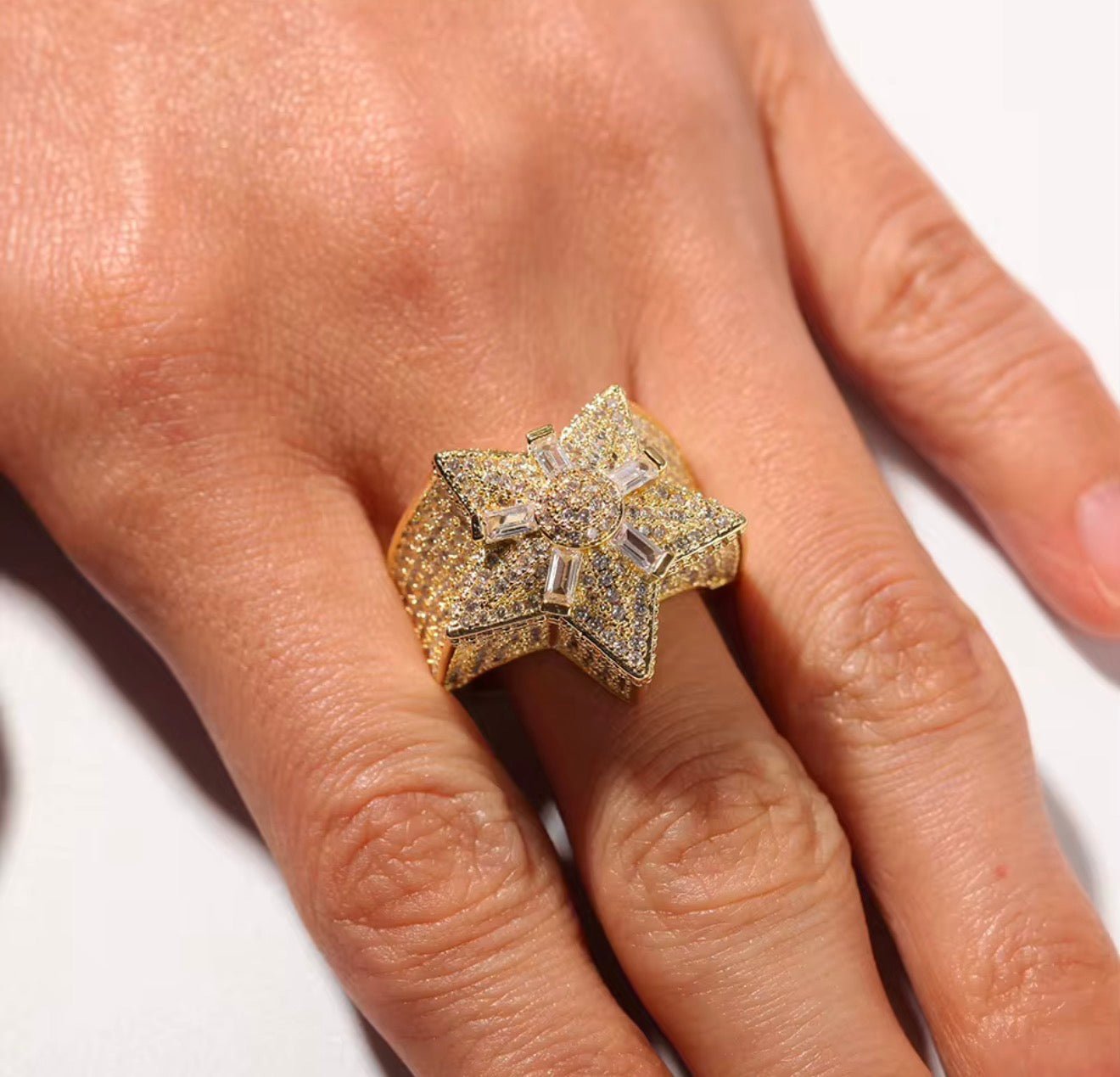 Iced Out Star Ring - Virtue JewelGold8Rings