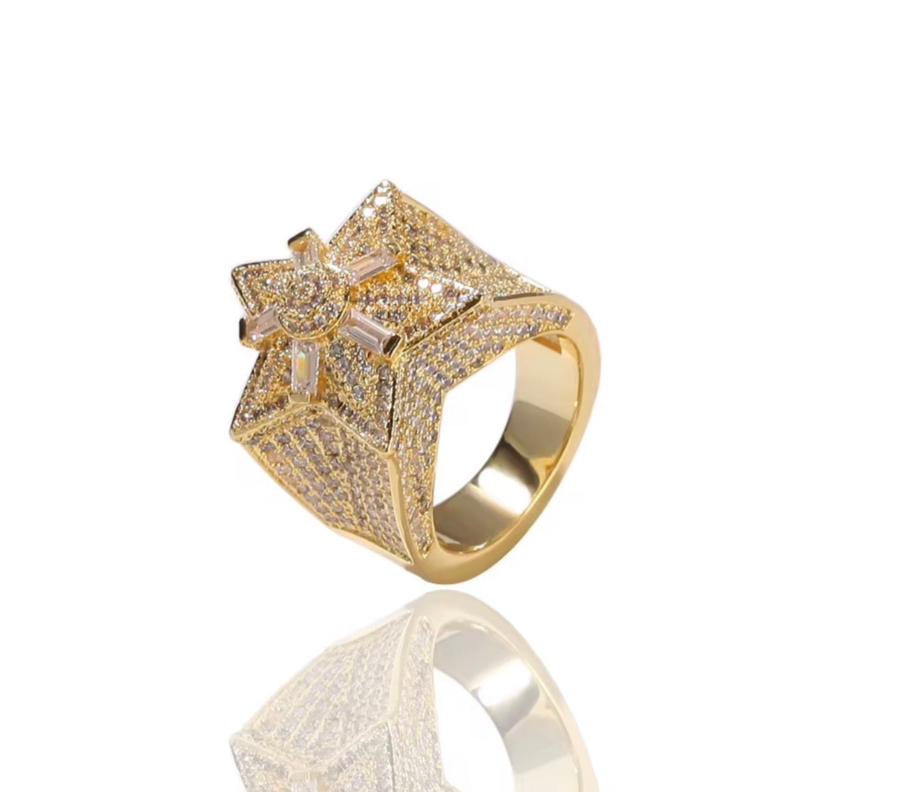 Iced Out Star Ring - Virtue JewelGold8Rings