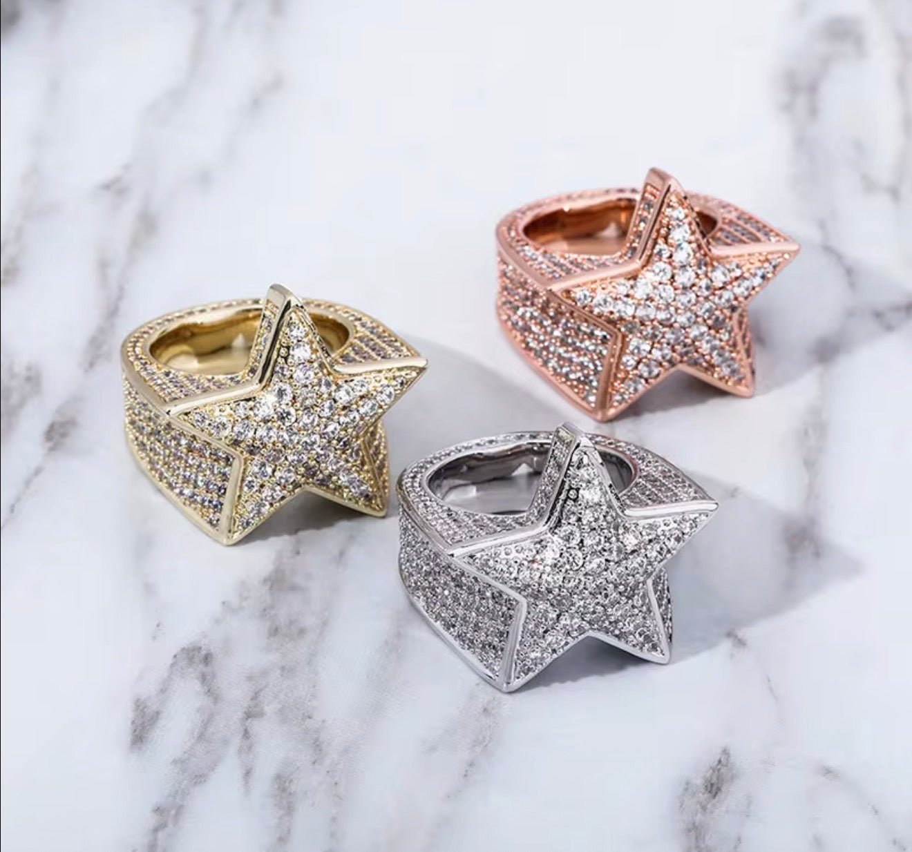 Iced Out Star Ring - Virtue JewelGold7Rings