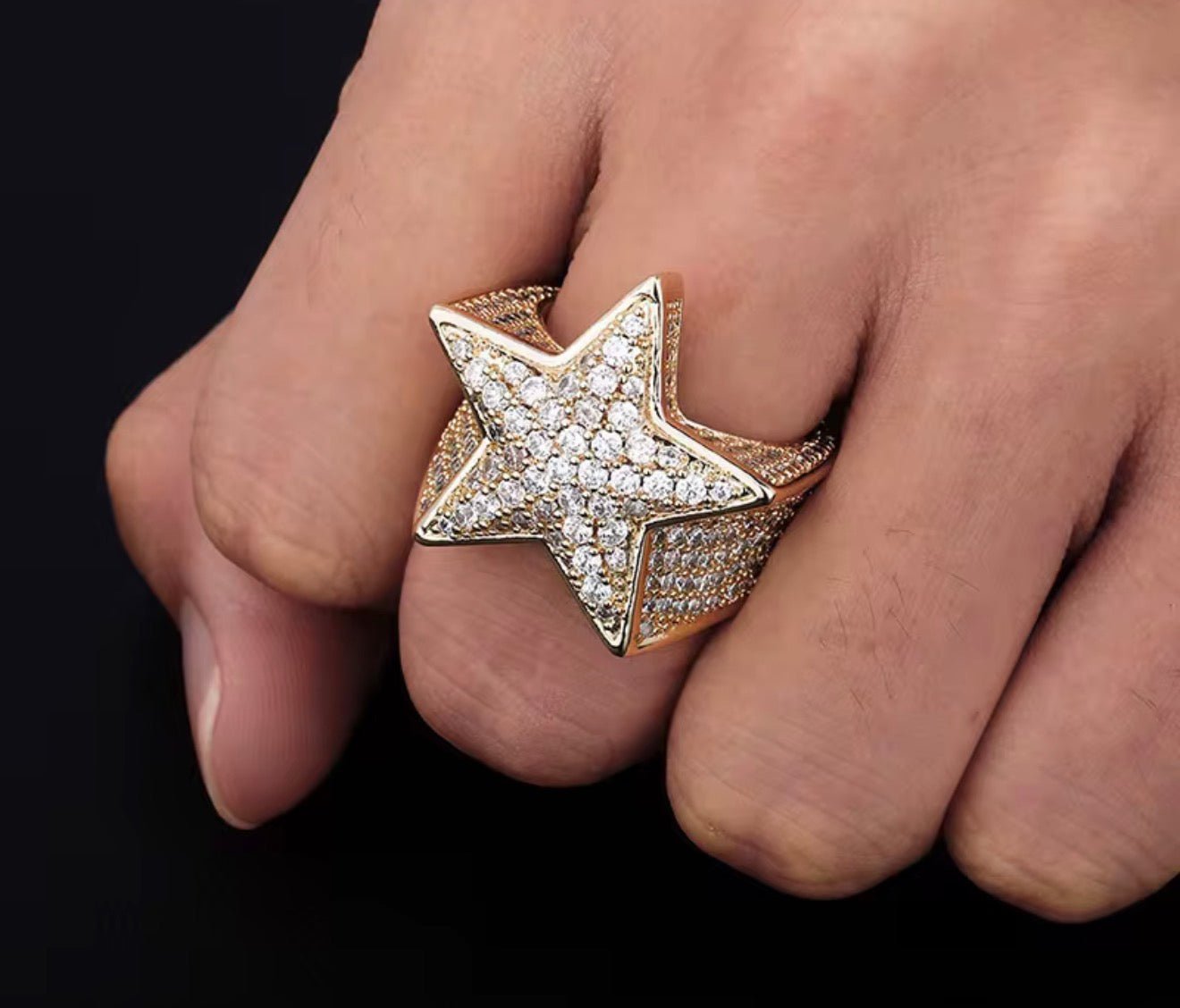 Iced Out Star Ring - Virtue JewelGold7Rings
