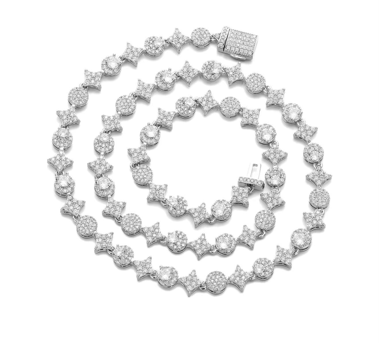 Iced Out Star & Round Link Chain - Virtue JewelBlack18"Chain