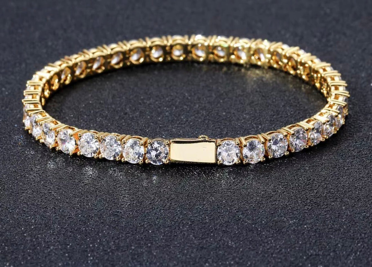 Iced Tennis Bracelet – 18K Gold & White Gold Plated - Virtue Jewel3mmGold6inBracelets