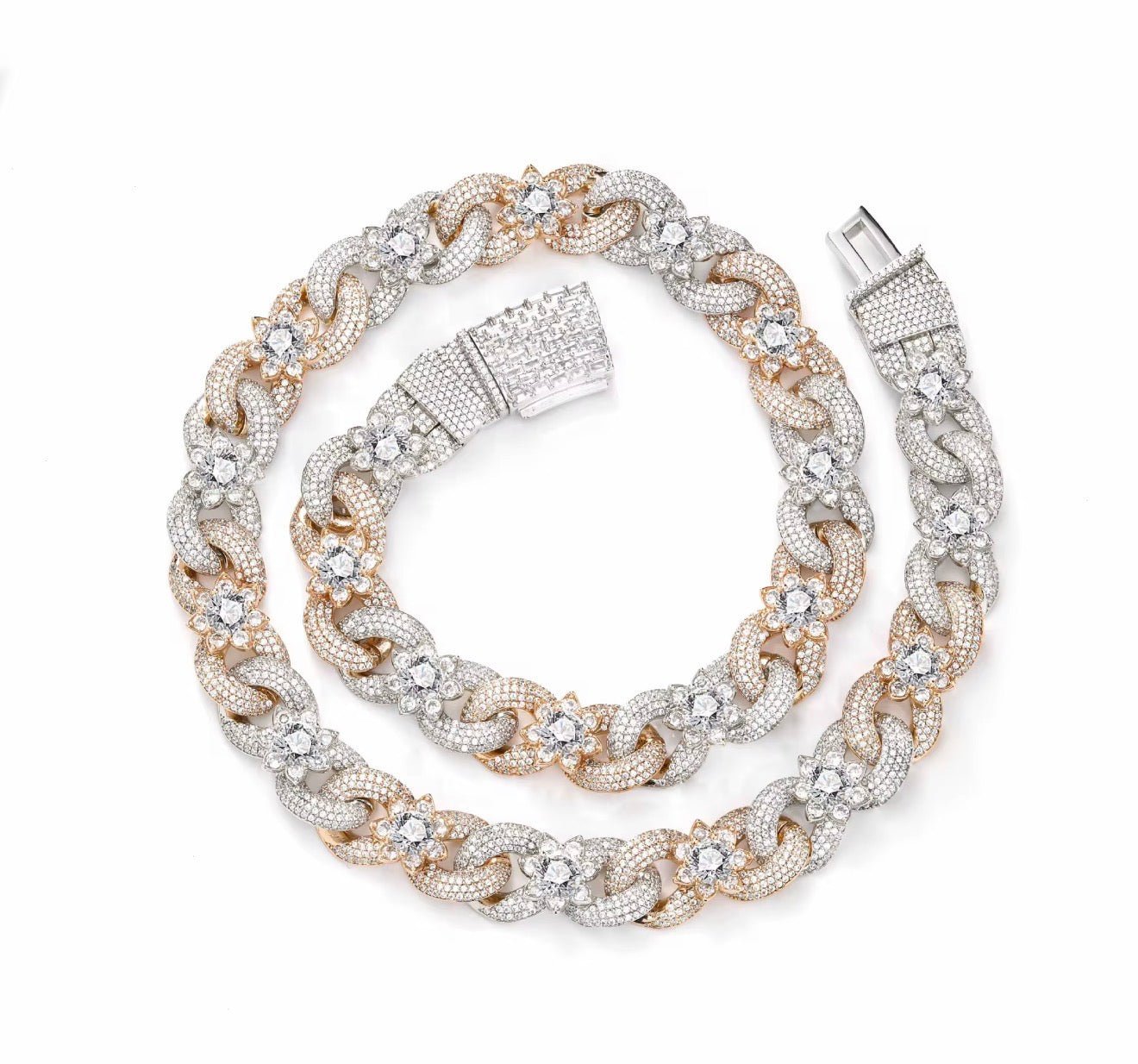 Infinity Floral CZ Cuban Link Chain - Virtue JewelSilver16"Chains