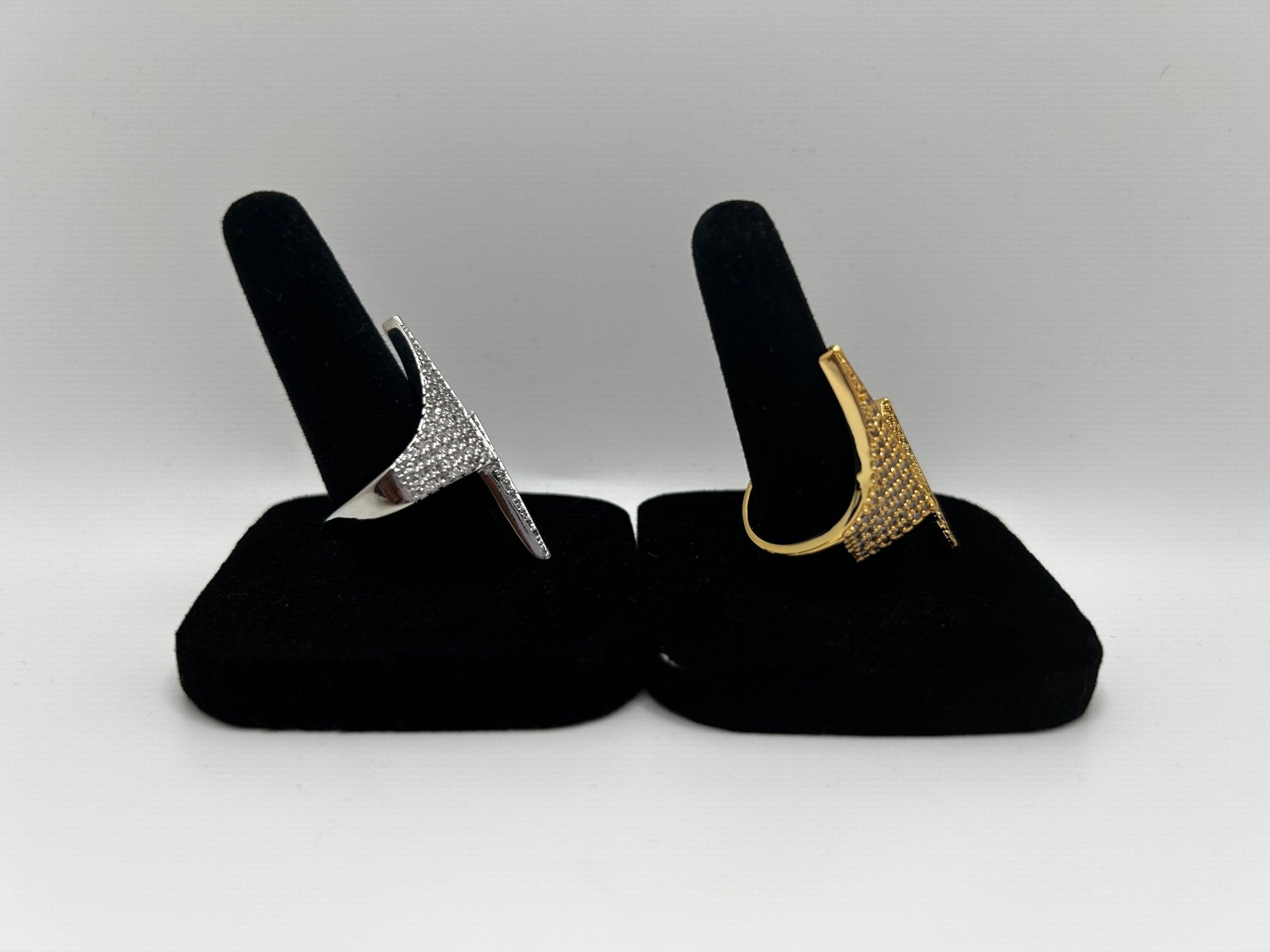 Lightning Zap Iced Out Stimulated Diamonds Ring - Virtue Jewel6Silver