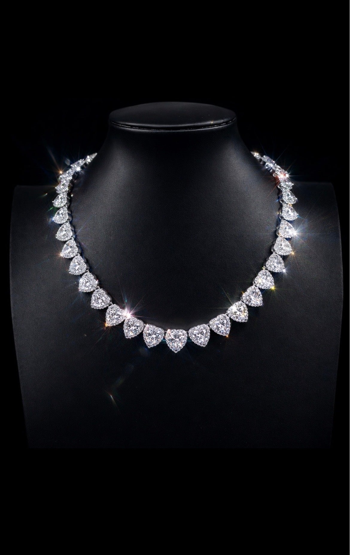 Luxury Full Iced Heart Link Necklace - Virtue JewelSilver16inchChain Necklace