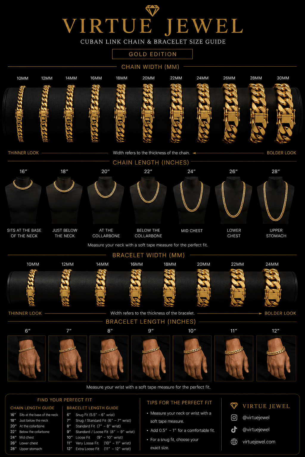 Miami Cuban Gold Plated Chain & Bracelet Set - Virtue Jewel7inch Diamond Pavé LockDiamond Pavé Lock 24inch20mmJewelry Set