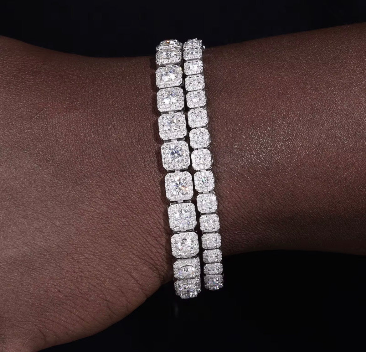 Moissanite White Gold Square Bracelet - Virtue Jewel6 in