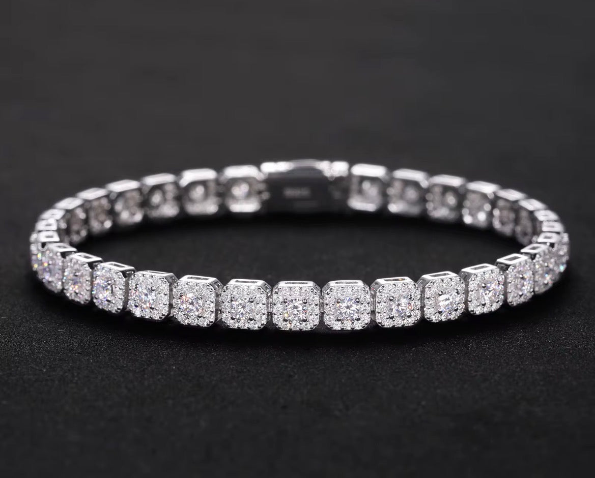 Moissanite White Gold Square Bracelet - Virtue Jewel6 in