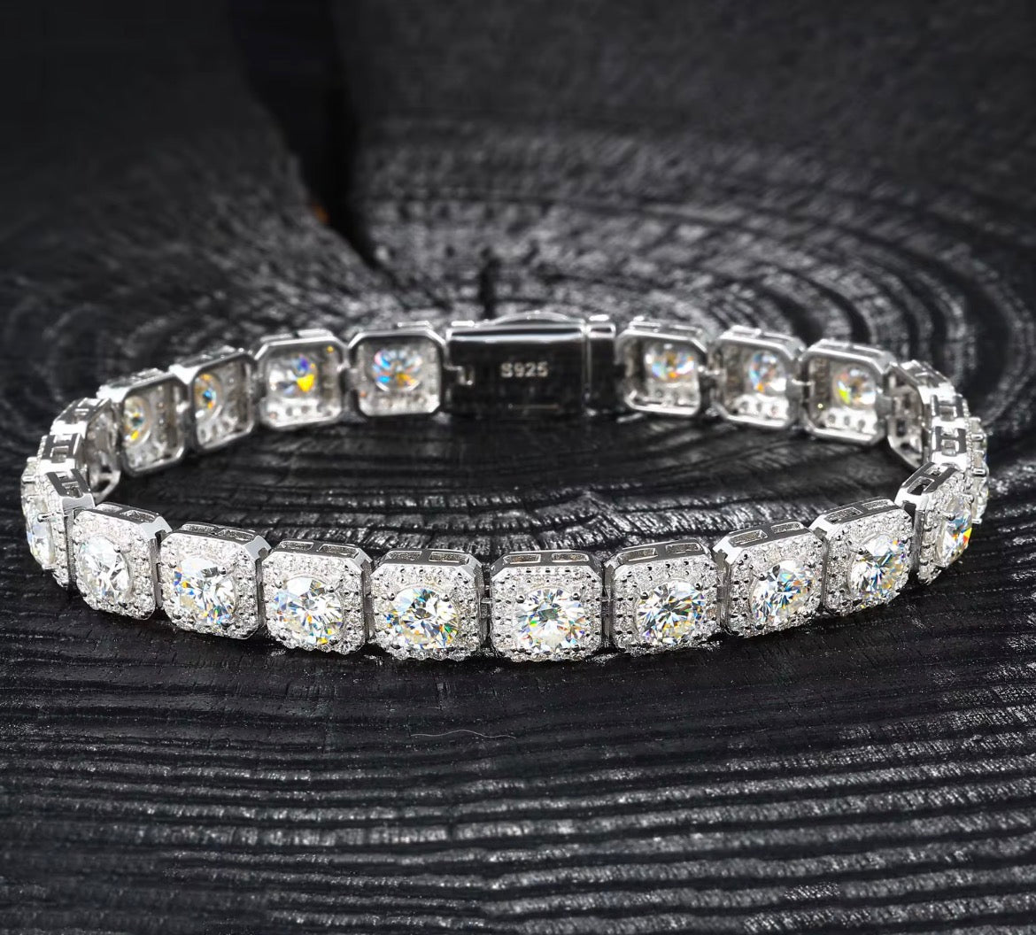 Moissanite White Gold Square Bracelet - Virtue Jewel6 in