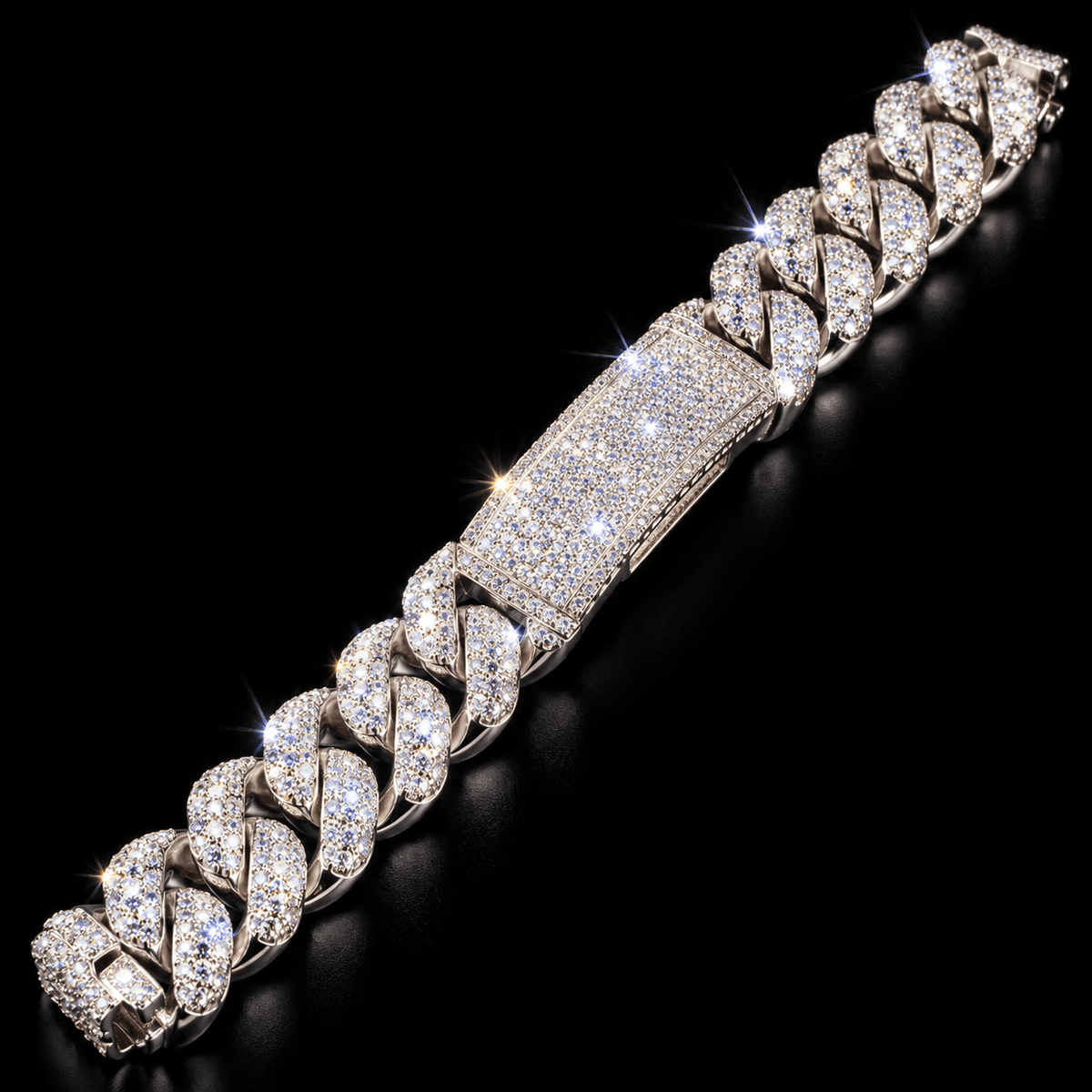 Royal Ice Fully Iced-Out Cuban Link Bracelet – Silver & Rose Gold-Tone - Virtue JewelRose gold7