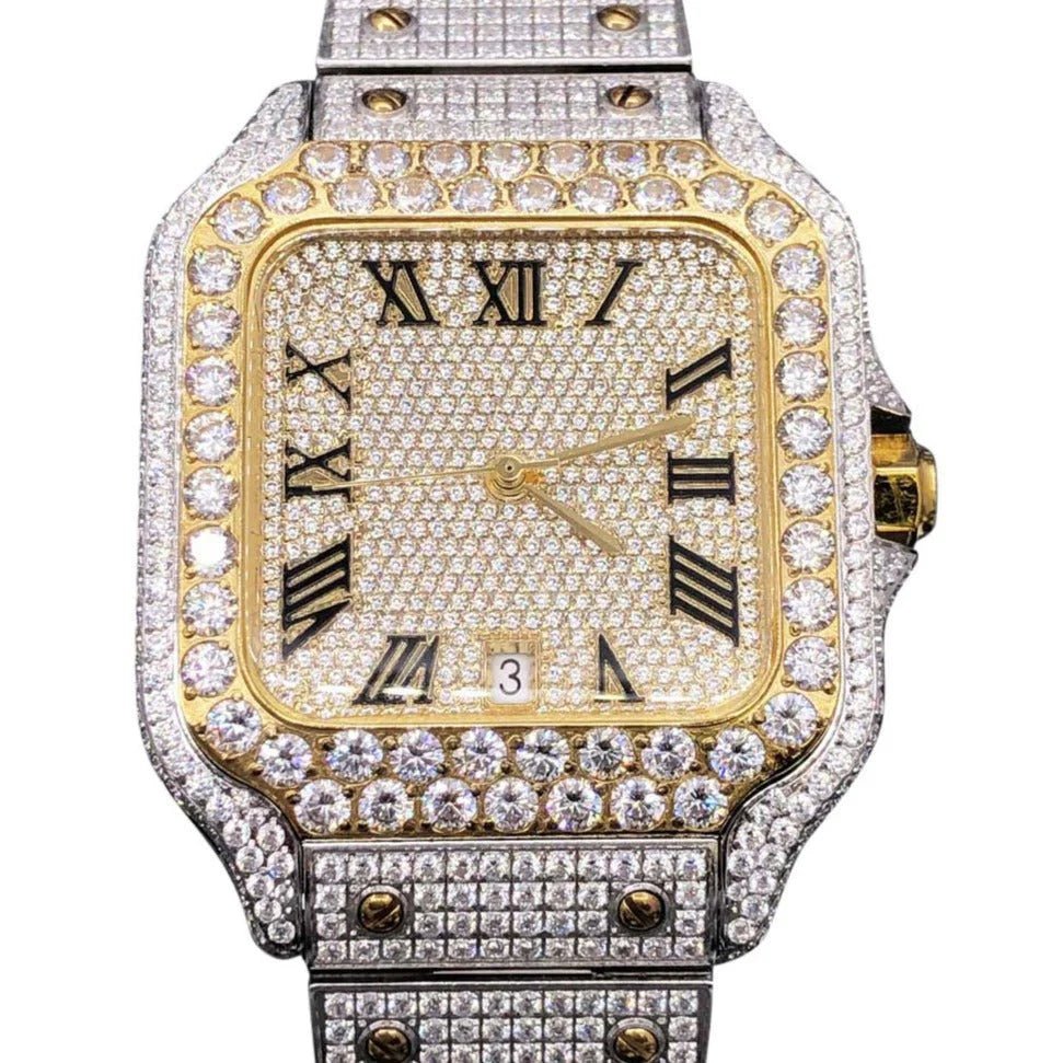 Square Luxury Moissanite Watch - Virtue JewelTwo Tone Gold