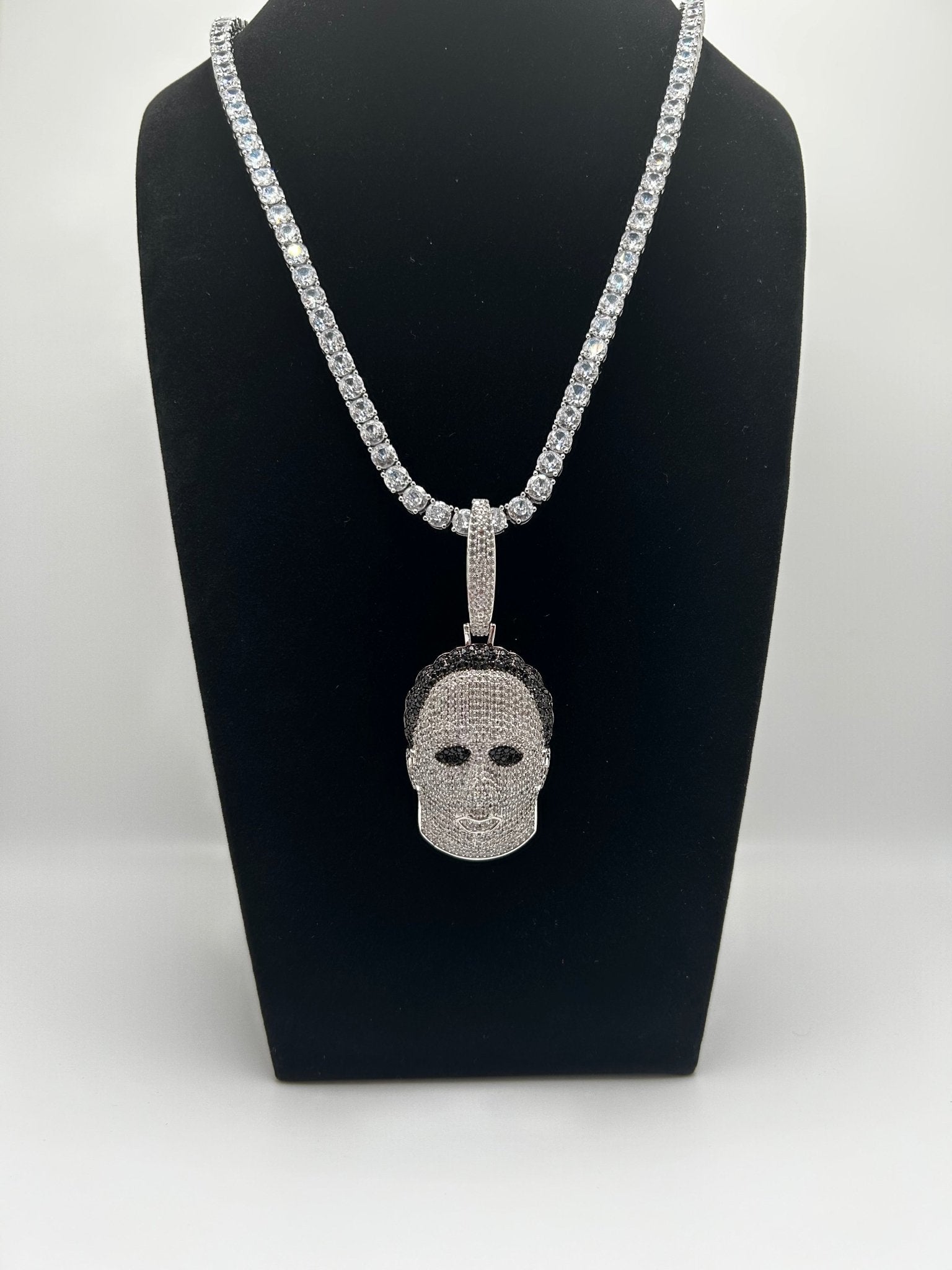 Tennis Chain & Halloween Michael Head Pendant - Virtue Jewel18inchNecklace & Pendant