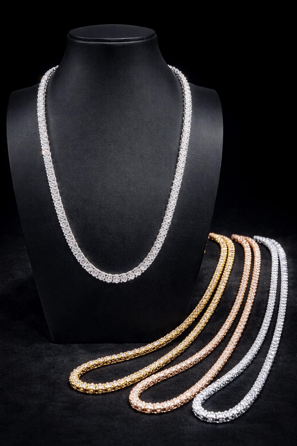 Vvs Iced Stimulated Diamonds Tennis Chain - Virtue Jewel5 mm24Silver