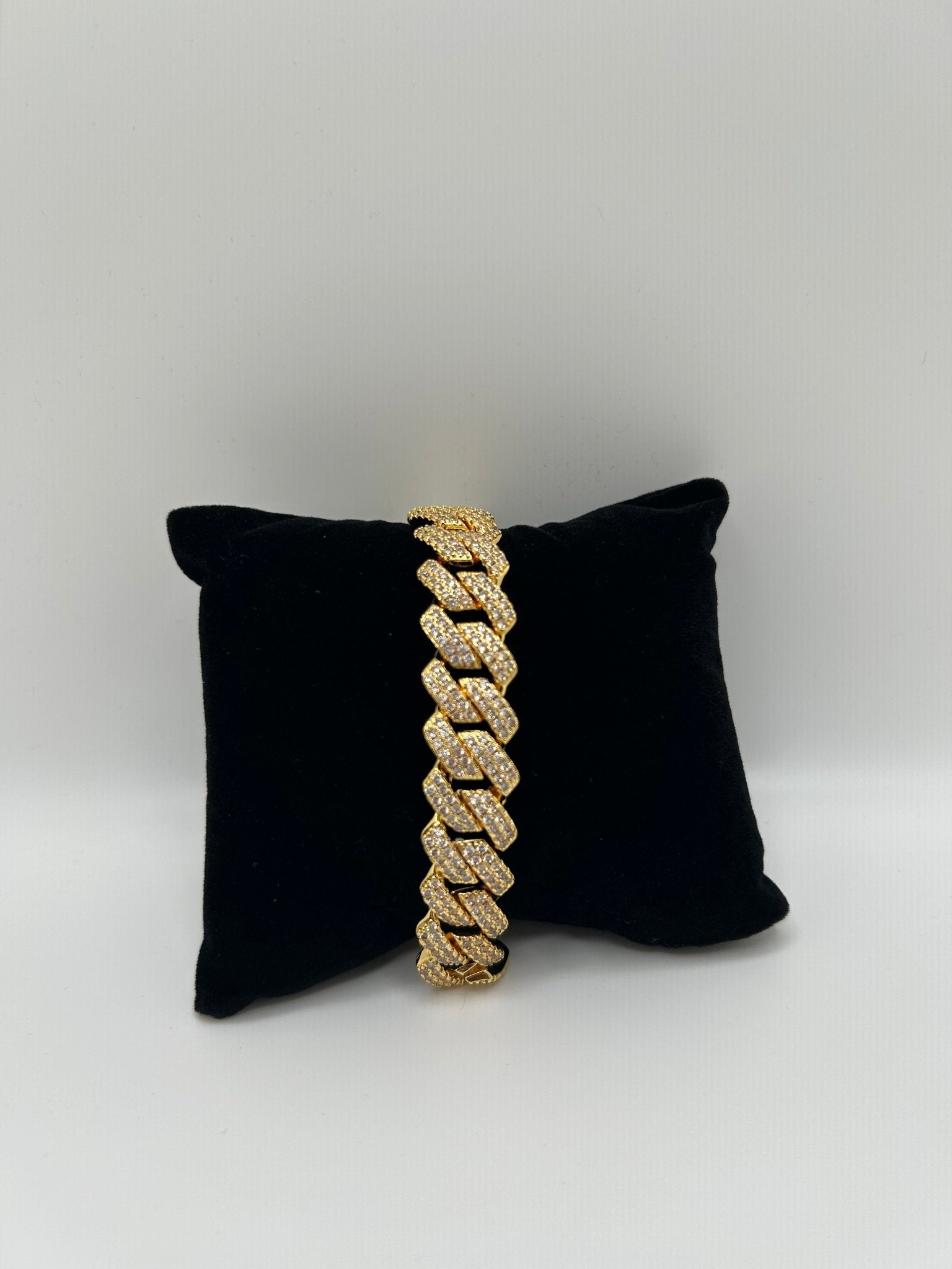 14MM FLAT CUBAN ICED OUT STIMULATED DIAMONDS Bracelet - Virtue Jewel7inchSilver