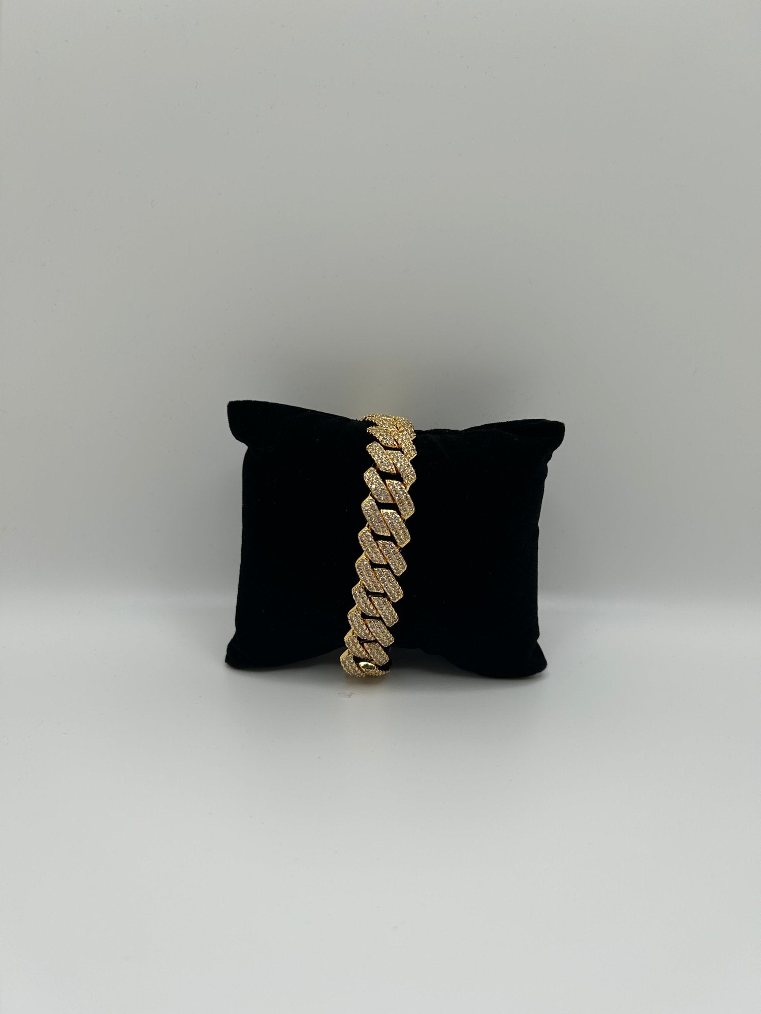 14MM FLAT CUBAN ICED OUT STIMULATED DIAMONDS Bracelet - Virtue Jewel7inchSilver