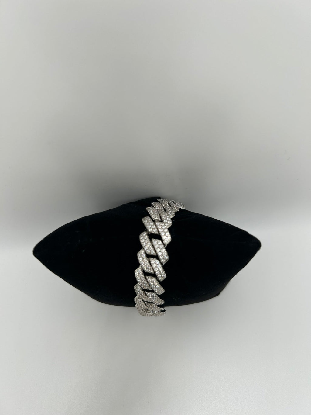 14MM FLAT CUBAN ICED OUT STIMULATED DIAMONDS Bracelet - Virtue Jewel7inchSilver
