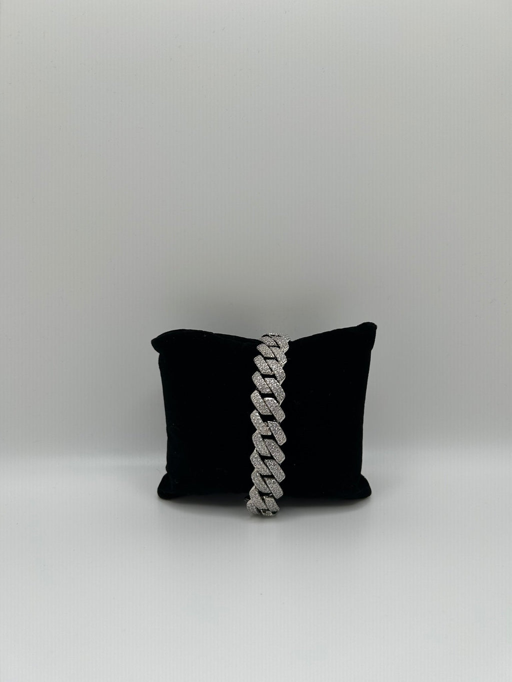 14MM FLAT CUBAN ICED OUT STIMULATED DIAMONDS Bracelet - Virtue Jewel7inchSilver