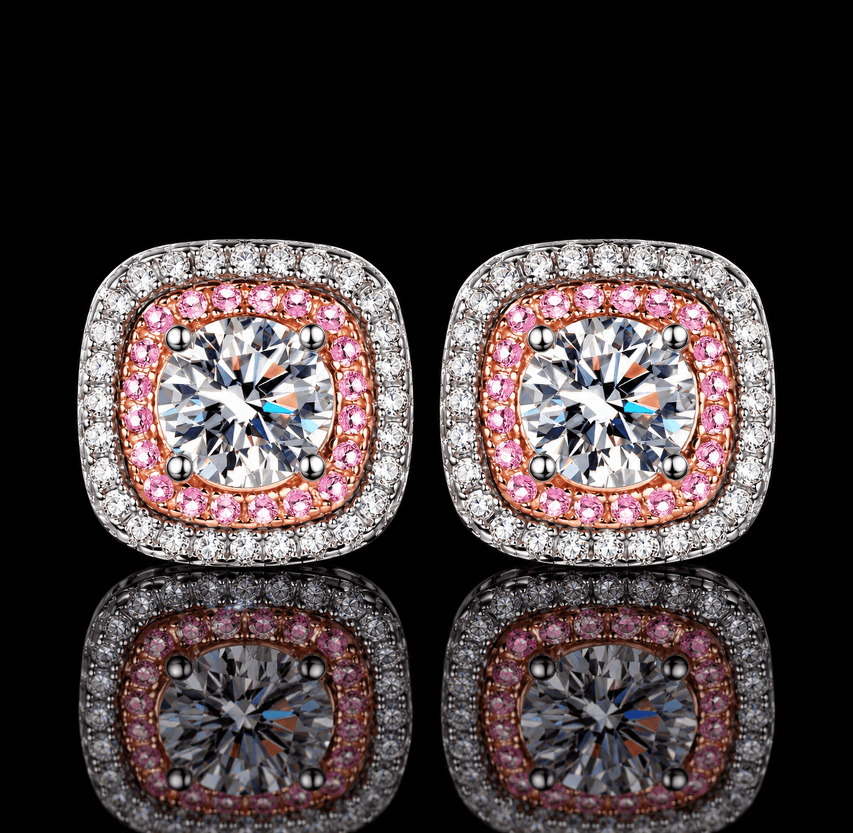 1CTW Moissanite Stud Earrings – 925 Sterling Silver, Rhodium Plated - Virtue Jewel