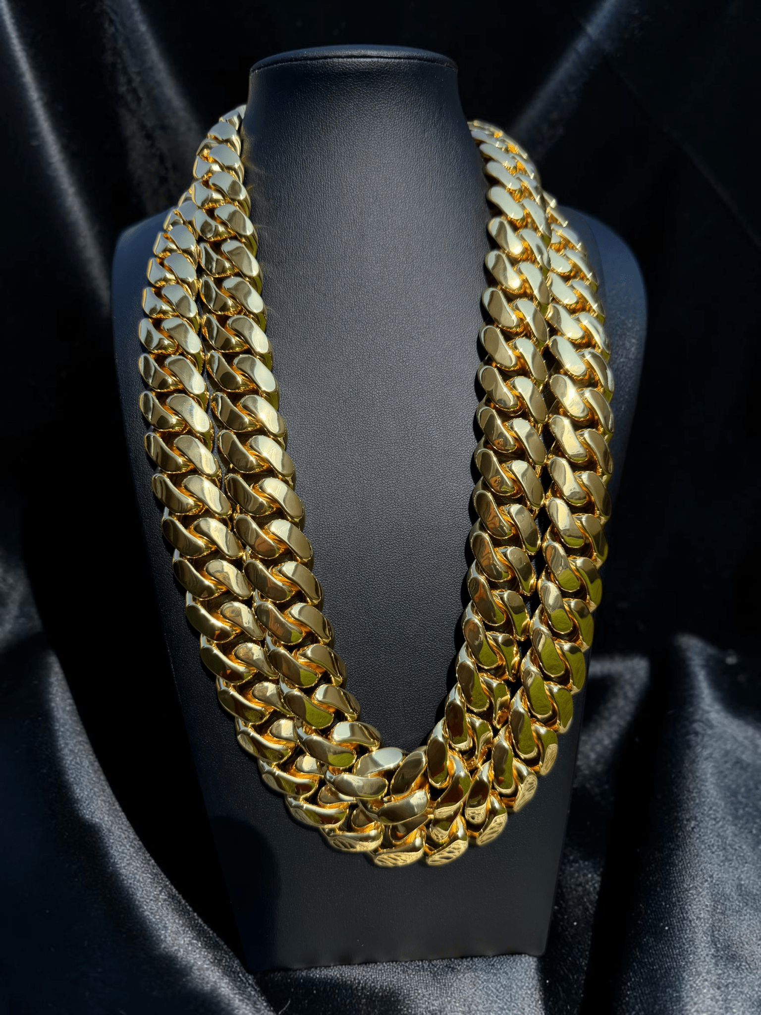 2 - 20mm Miami Cuban Link Gold Plated Chains Set - Virtue Jewel16inch16inch