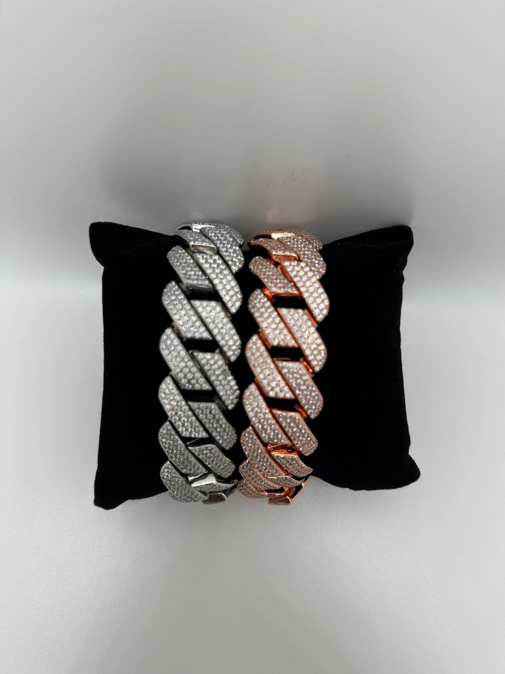 20mm Flat Square Cut Plated Iced Out Stimulated Diamonds Bracelet - Virtue JewelGold7inchBracelets