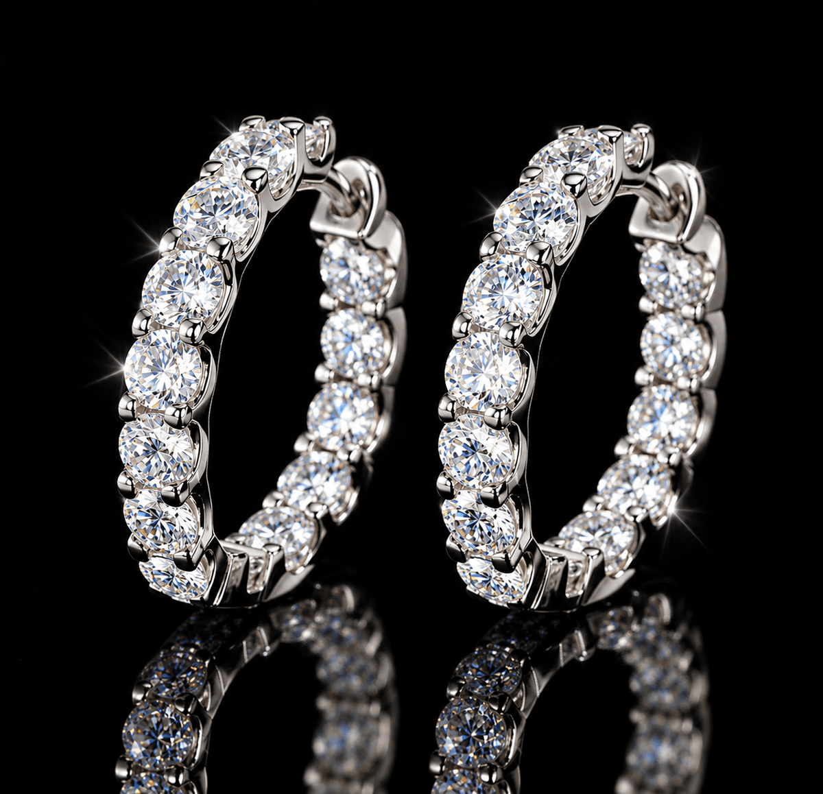 3mm Moissanite Huggie Hoop Earrings – 925 Sterling Silver, Gold & White Gold - Virtue Jewel
