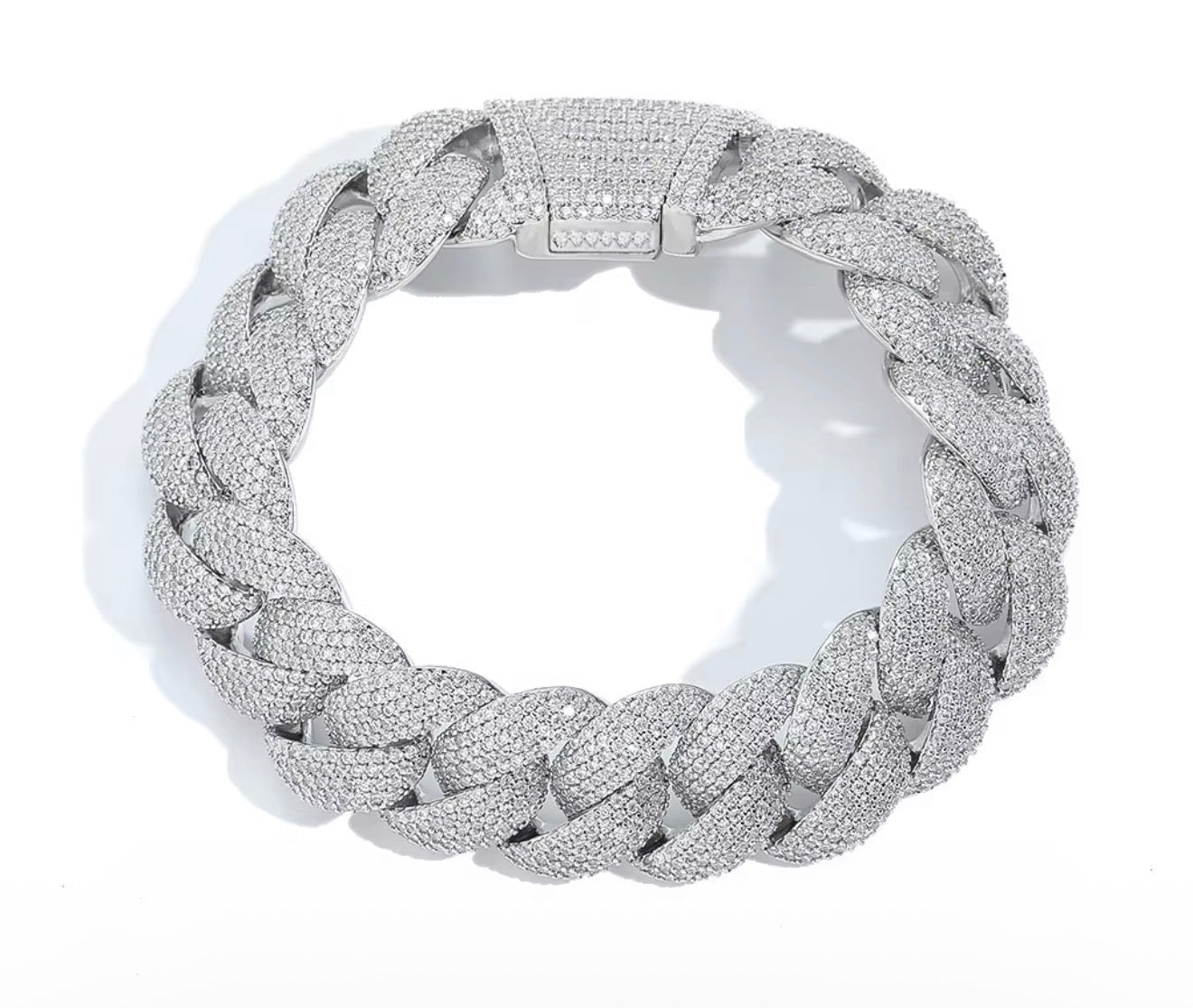 5 - Row Iced Bubble Cuban Bracelet - Virtue JewelGold7"Bracelet