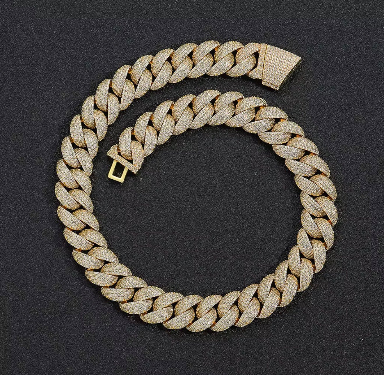 5 - Row Iced Bubble Cuban Chain - Virtue JewelGold18"Chain