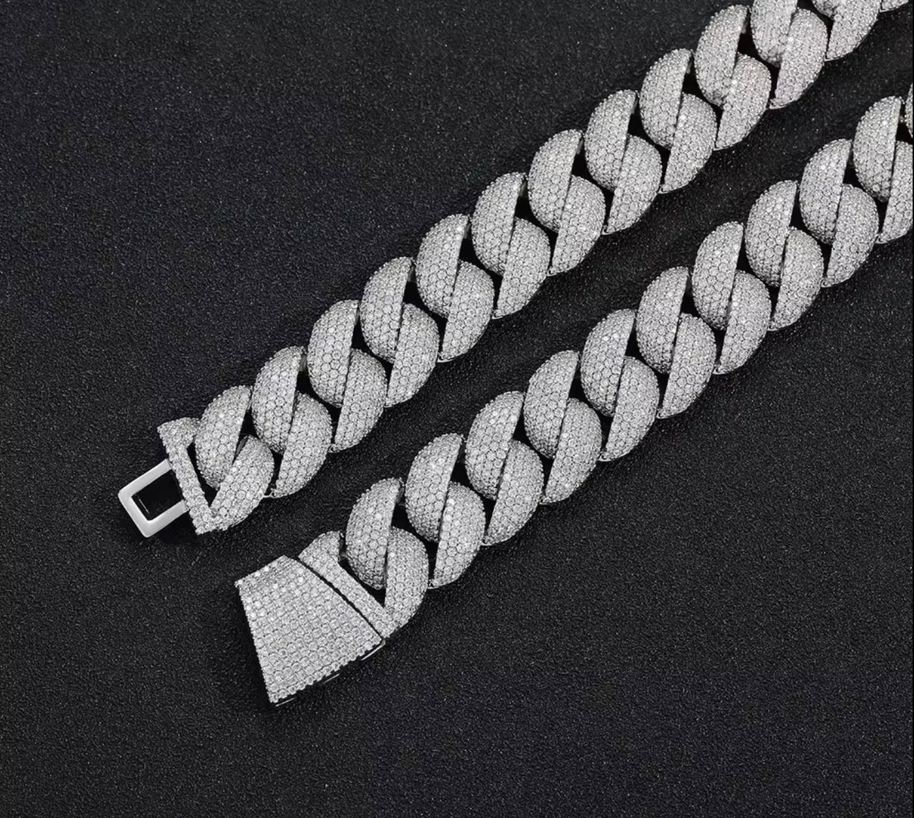 5 - Row Iced Bubble Cuban Chain - Virtue JewelGold18"Chain