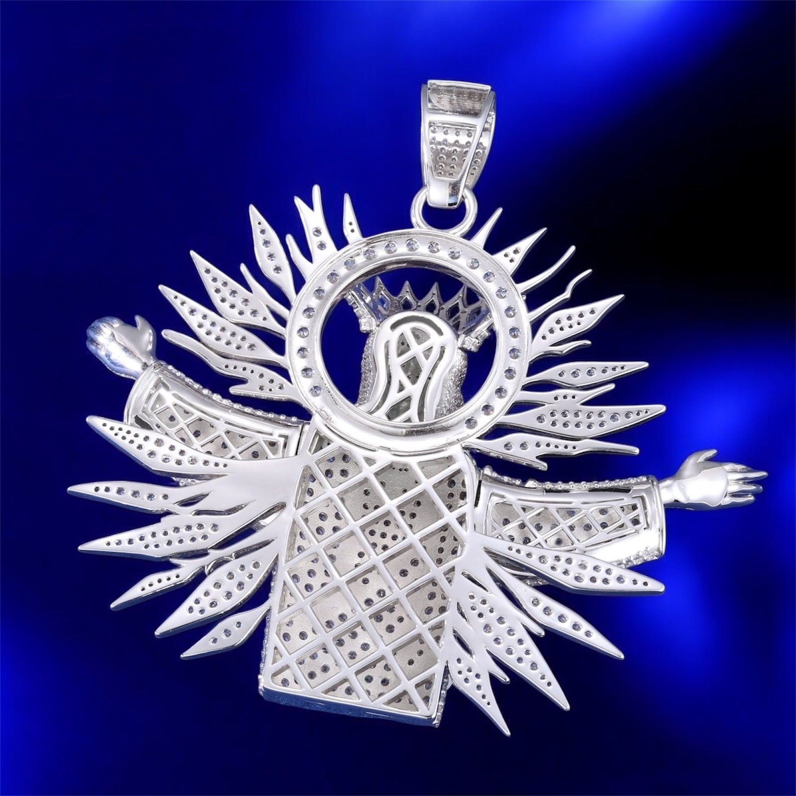 925 Silver Jesus Blaze Moissanite Pendant - Jewels