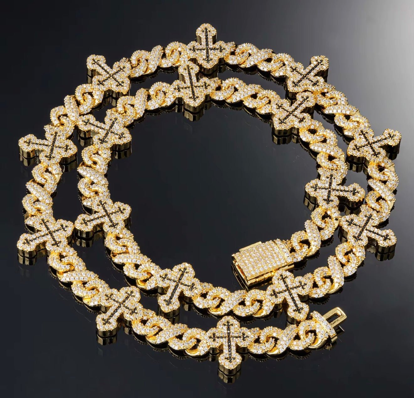 Cross Infinity Link Chain - Virtue JewelGold16"Chains