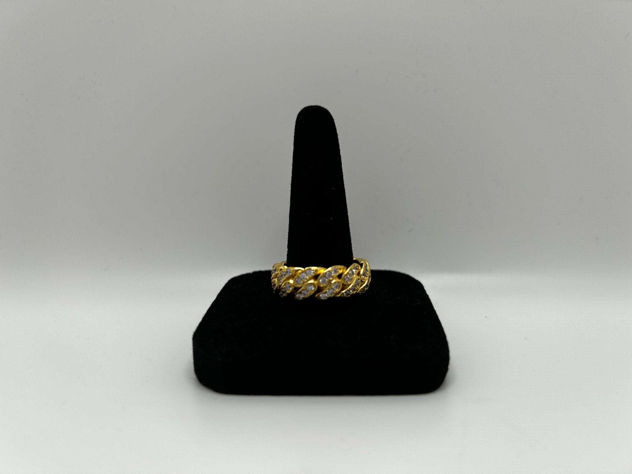 Cuban Ice Drops Stimulated Diamonds Ring - Virtue JewelGold6