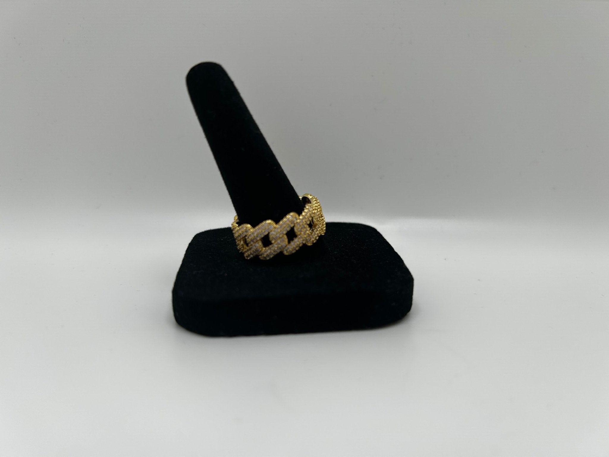 Cuban Iced Out Stimulated Diamonds Ring - Virtue JewelGold6