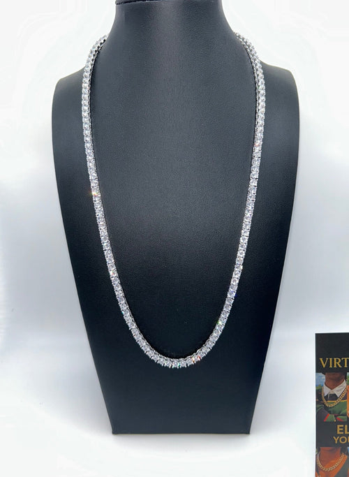 Elegant Tennis Chain Silver White Gold Plated - Virtue Jewel5 mm24