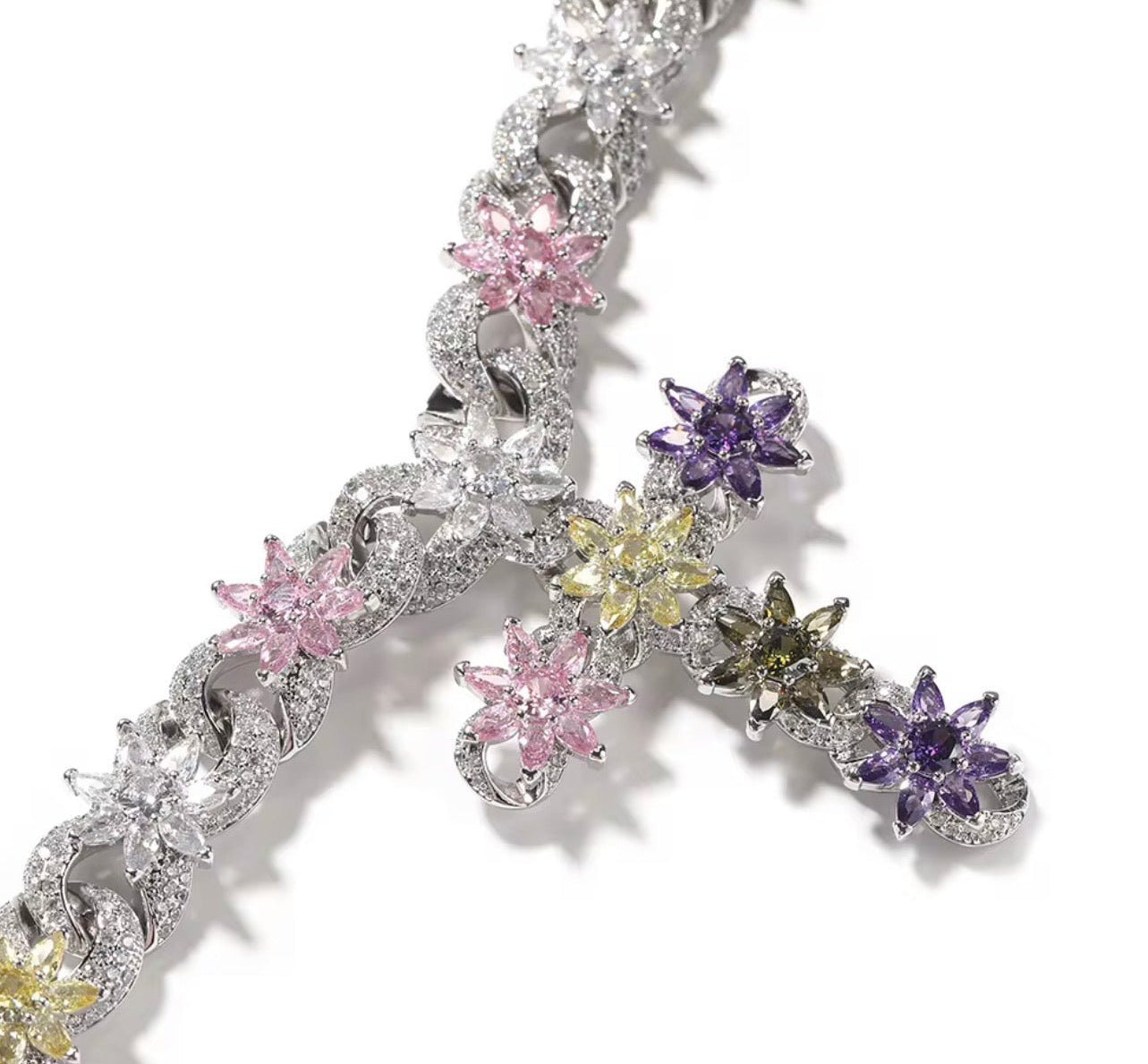 Floral Cross Statement Necklace - Virtue JewelGold17.5"Chain