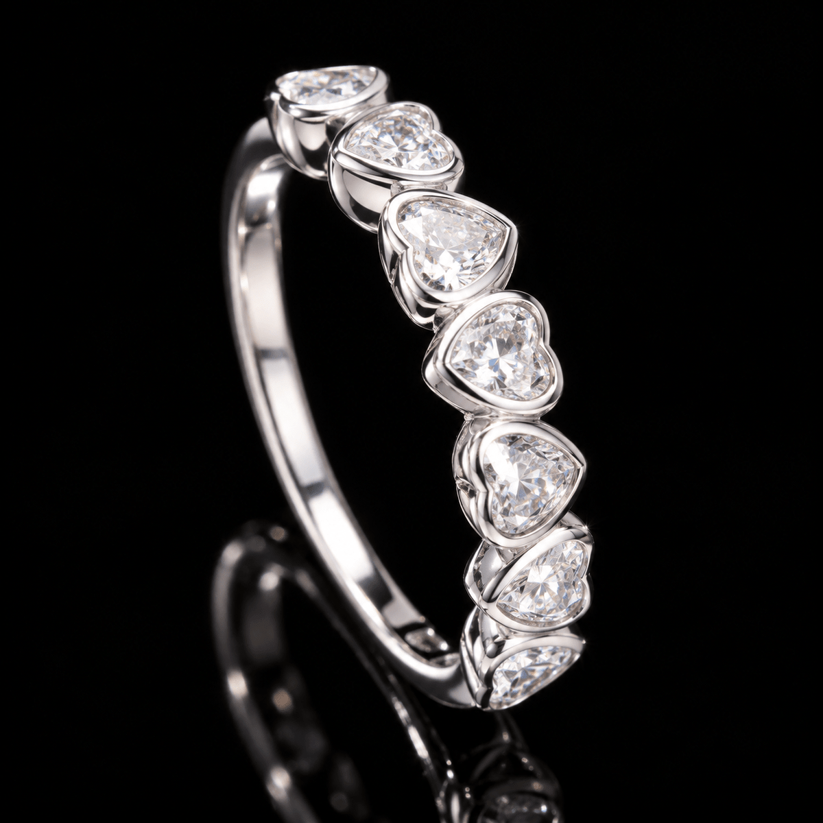Heart Bezel Stackable Ring – 925 Sterling Silver CZ, Silver & Gold - Virtue Jewel6
